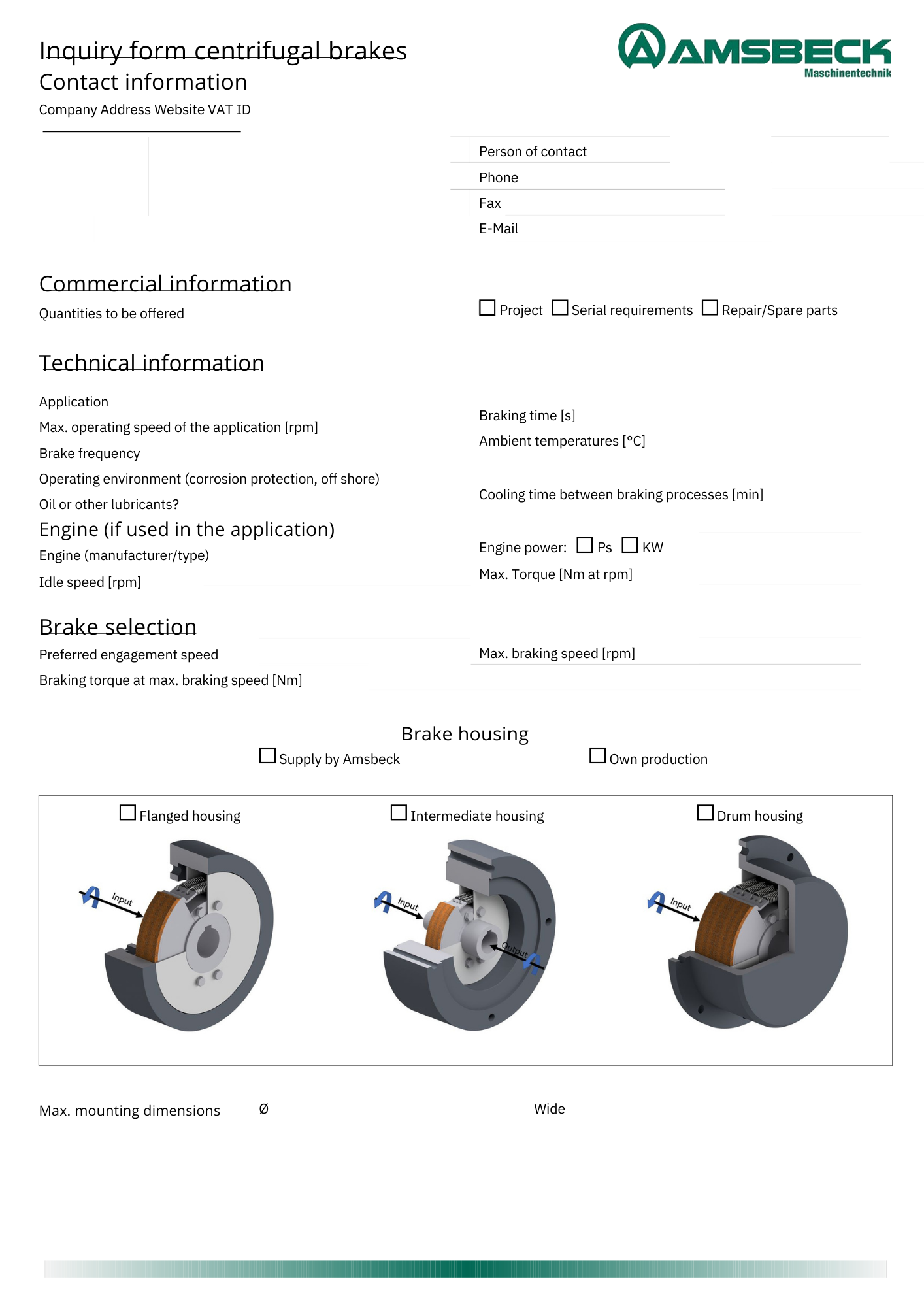 centrifugal brakes inquiry form